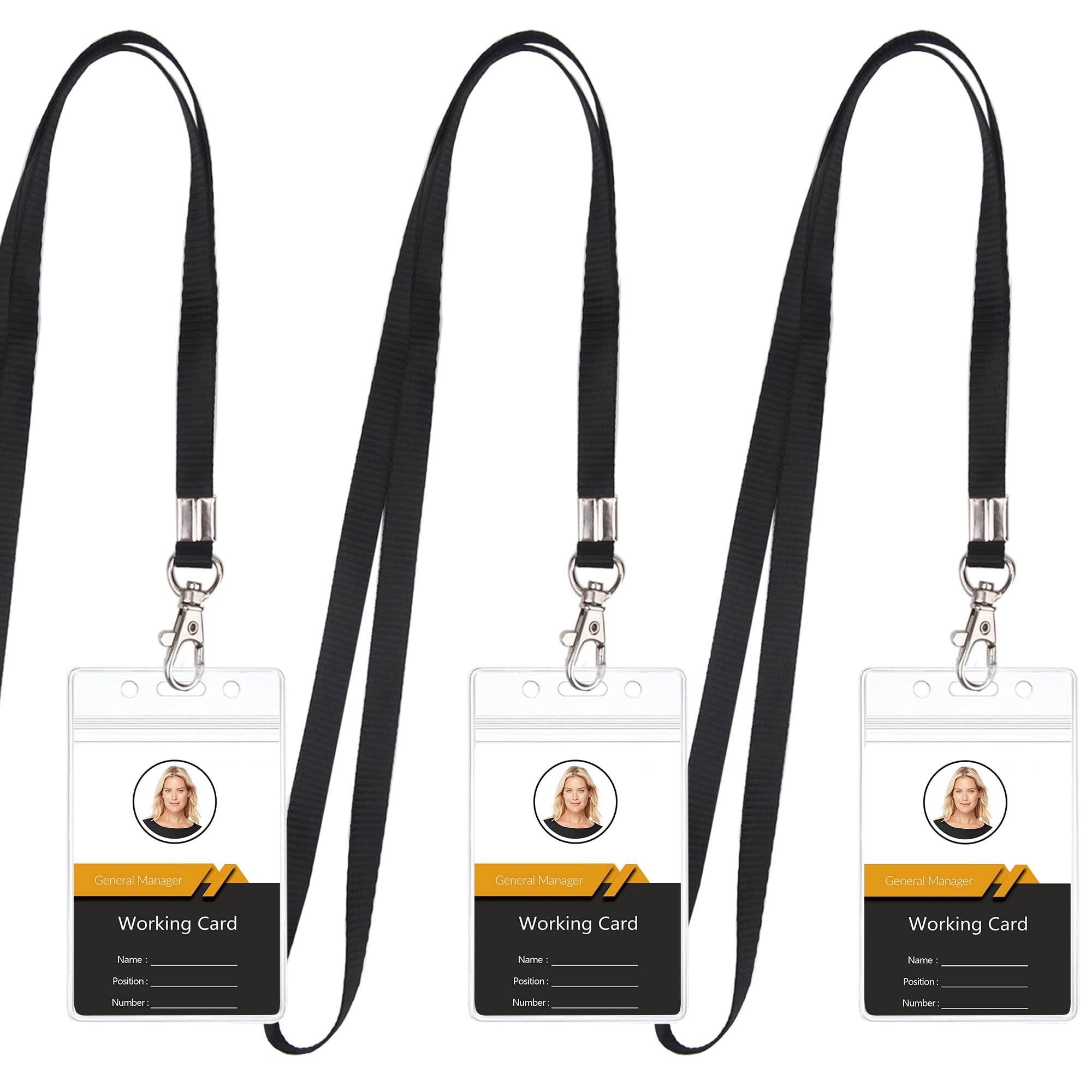 Student ID card holder soft PVC plastic transparent horizontal and vertical Workers business card holder with Lanyard