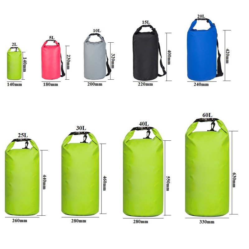 Durable 500D Tarpaulin PVC Custom Logo Waterproof Ocean Pack Dry Bag With Shoulder Straps for Outdoor Camping