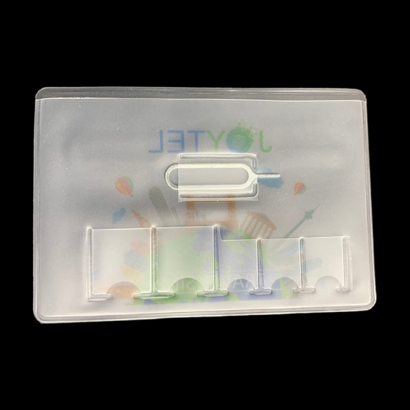 Custom cheap Clear PVC holder for credit card with mobile card,,Plastic holder with SIM cards