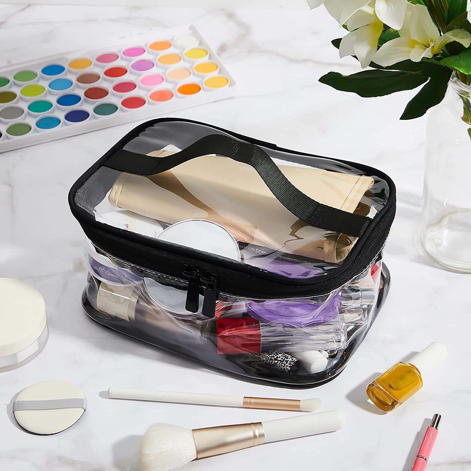 waterproof transparent pvc customizable cosmetic bags Women large capacity Makeup Bag Toiletry Pouch