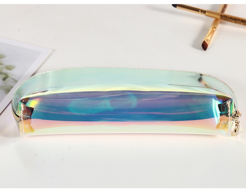 New Fashion Transparent Laser Cosmetic Pouch Luxury Custom Print Clear Holographic Makeup Bag