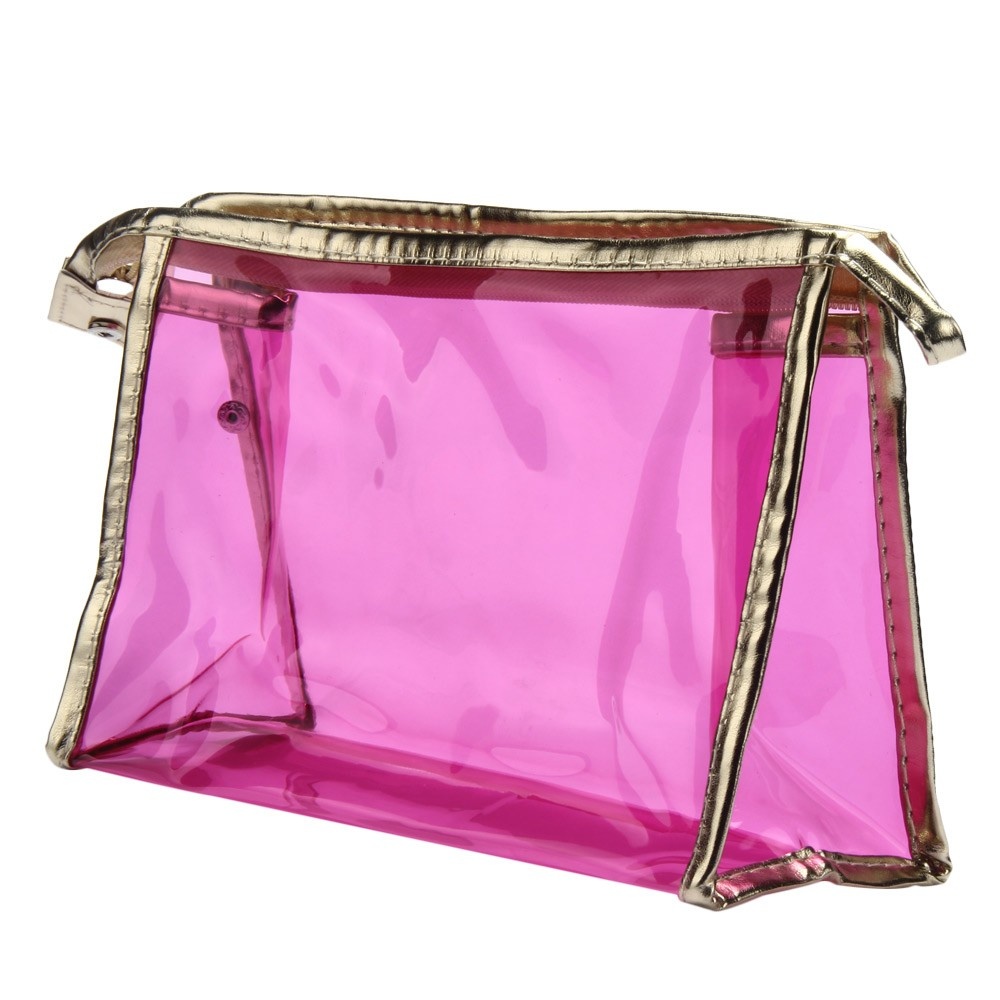 Large Waterproof Transparent Pvc Cosmetic Bag Women Make Up Case Travel Transparent Three-dimensional Plastic Bag