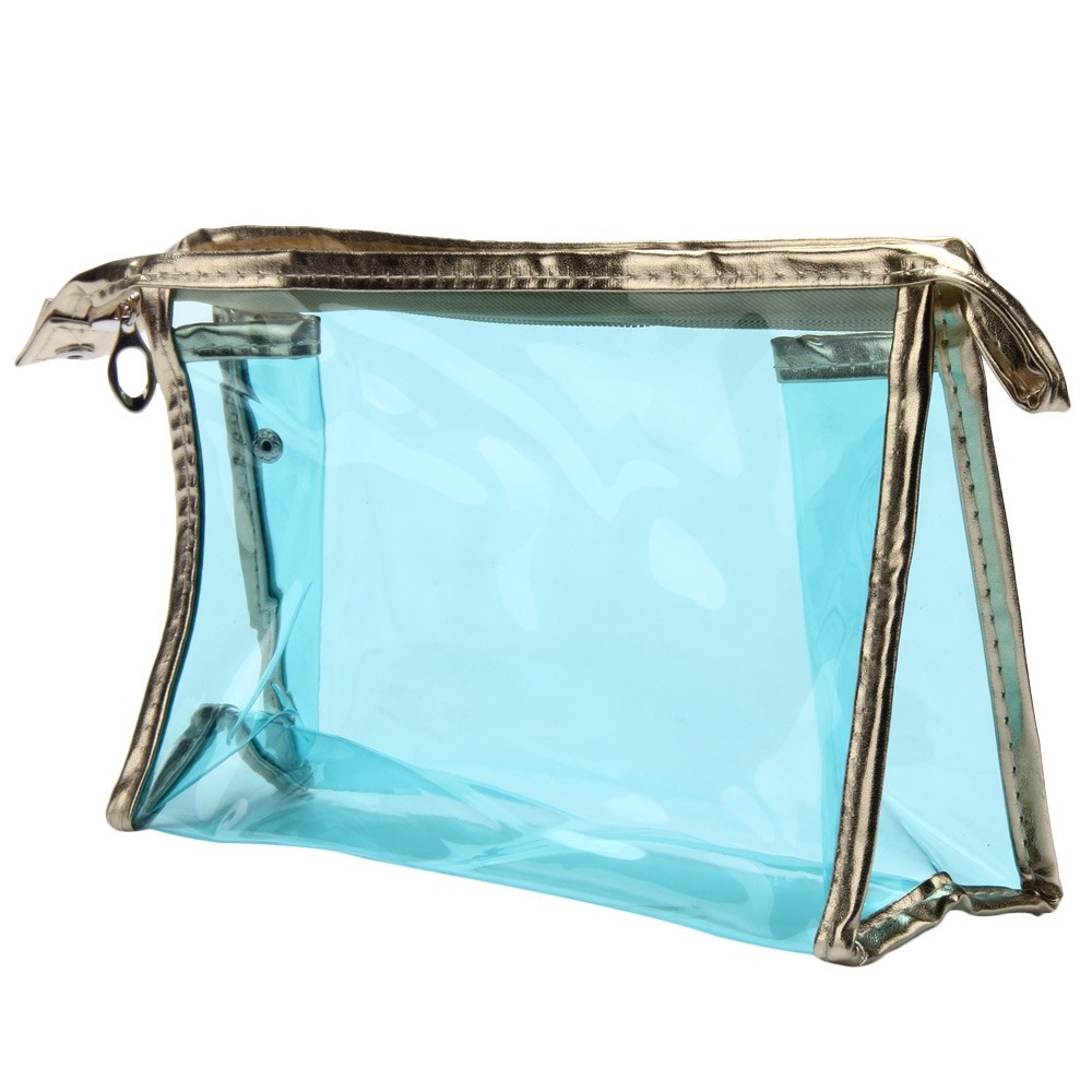 Large Waterproof Transparent Pvc Cosmetic Bag Women Make Up Case Travel Transparent Three-dimensional Plastic Bag