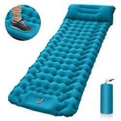 Amazon Hot Sale Foot-pump Inflatable Camping Air Mat Mattress Outdoor Travel Ultralight Self-inflating Sleeping Pad With Pillow