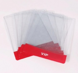 Hot Selling Waterproof Exhibition Card ID Card Holder and Name Badge Holder PVC Plastic Pocket