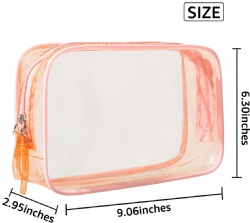 Portable Waterproof Transparent PVC Makeup Bag Travel Clear PVC Wash Toiletry Cosmetic Bag With Custom Logo