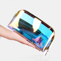 New Fashion Transparent Laser Cosmetic Pouch Luxury Custom Print Clear Holographic Makeup Bag