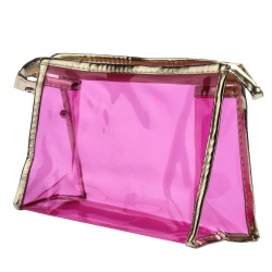 Promotional Gift Transparent Pvc Waterproof Toiletry Travel Storage Cosmetic Makeup Zip Bag Pouch